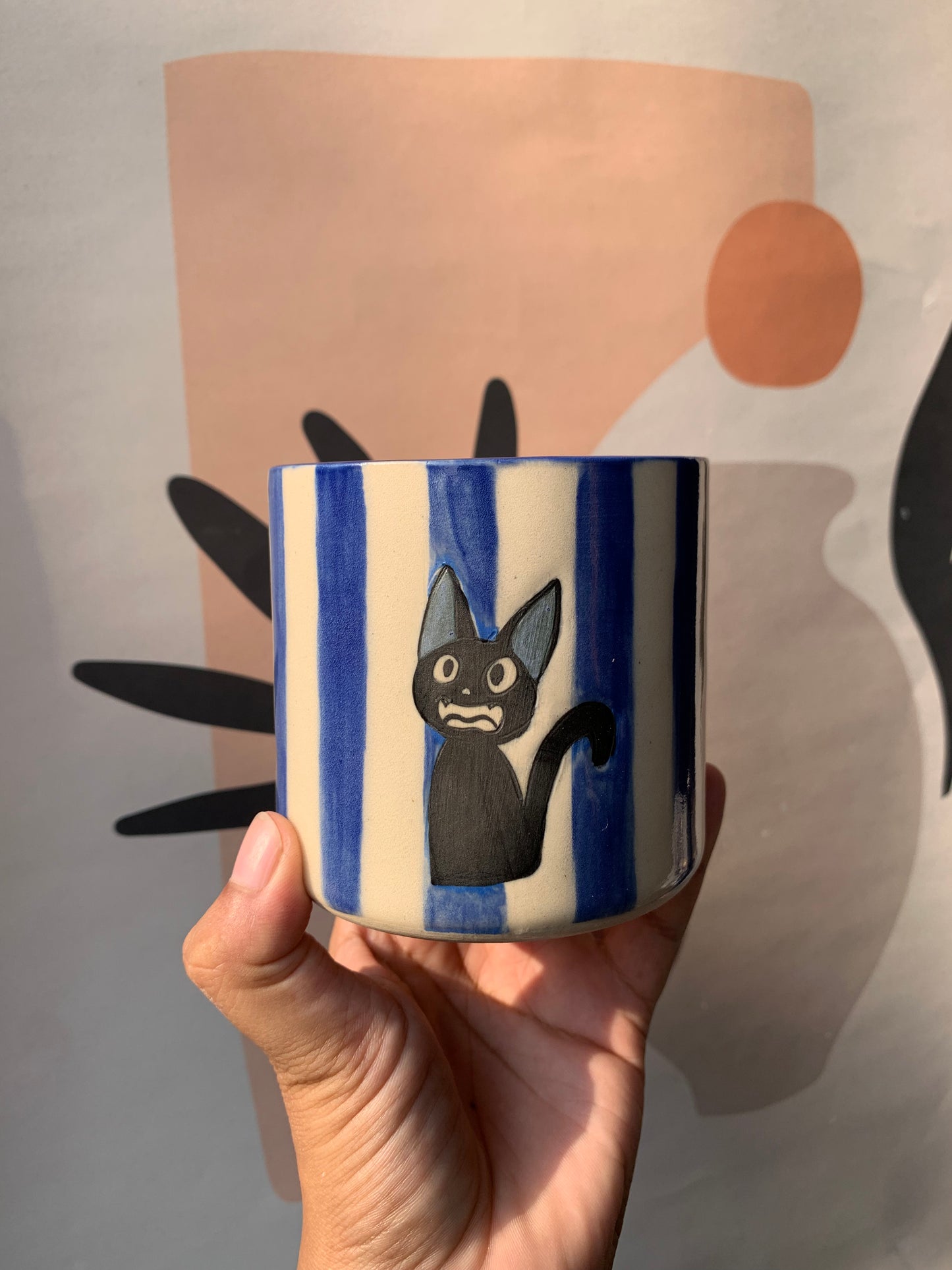 Kiki blue stripped mug