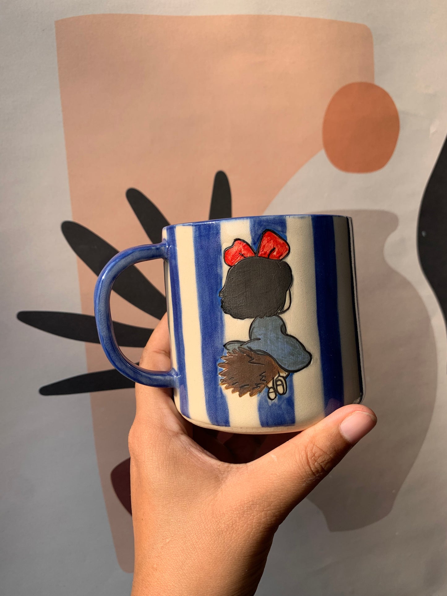 Kiki blue stripped mug