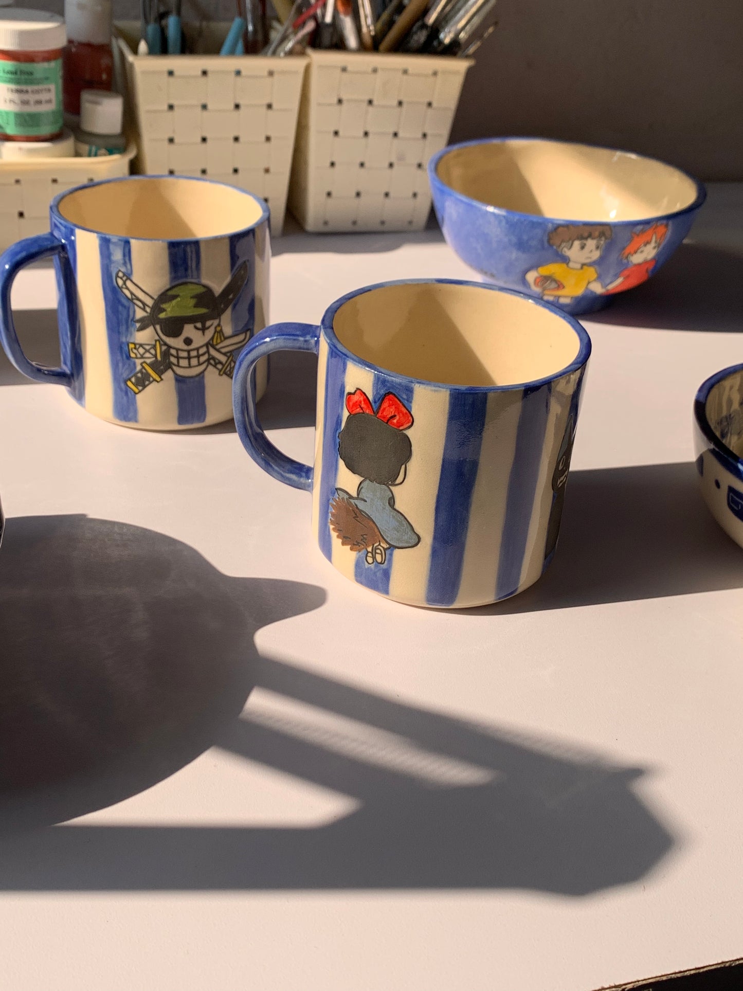 Kiki blue stripped mug