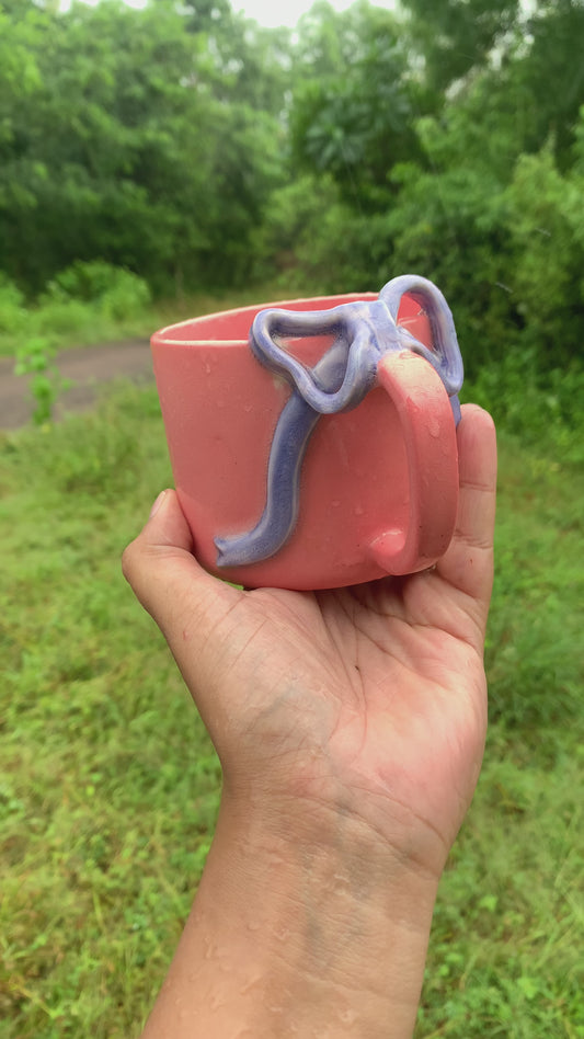 Lavender BOW ceramic mug