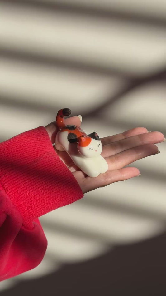 Orange cat chopstick & Chashaku holder